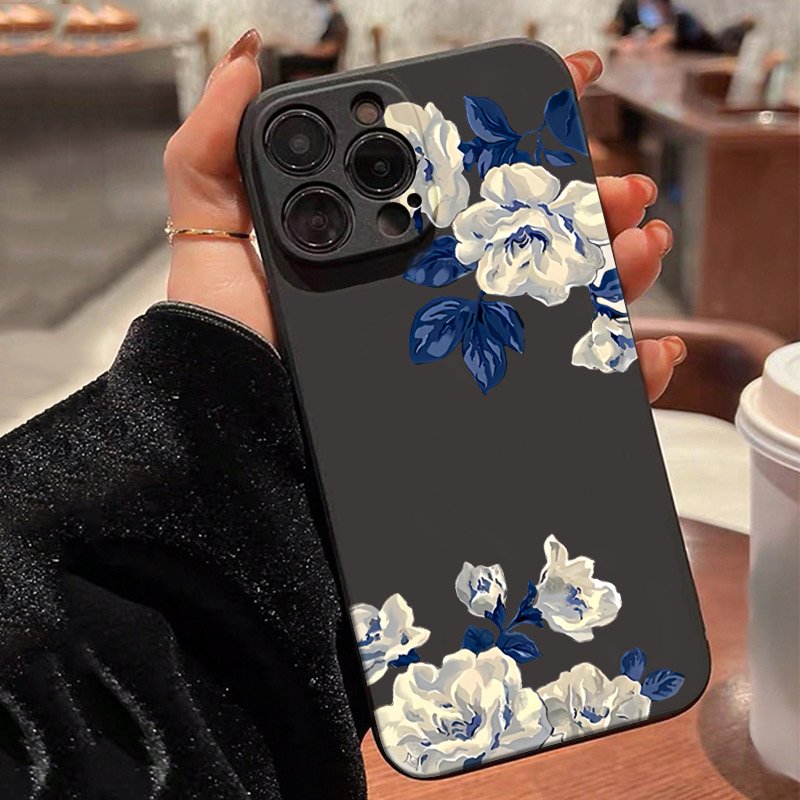 Samsung Galaxy A55 - Niebiesko-białe etui na telefon z motywem
